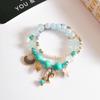 Estilo K de Estilo Vacaciones Oceánicas Pulsera de Piedra Natural Concha de Delfín Explosión Rosa Cristal Fresco y Sencillo Pulsera de Doble Capa para Mujeres