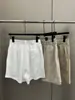 Shorts Casuales de Lino Delgado de Cintura Media-Alta