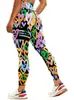 Roupas de Yoga Novas Transfronteiriças Femininas Calças Justas de Cintura Alta Levanta Bumbum Esportes Fitness Dança Calças de Yoga Estampadas Calças Justas