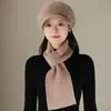 Gorro de Punto con Mezcla de Pelo de Conejo de Moda para Salidas Invernales al Aire Libre, Gorro de Punto con Visera para Personas de Mediana Edad y Mayores, Gorro Cálido para Proteger los Oídos