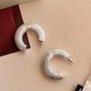 Pendientes de Aro Grandes Lisos en Forma de C, Diseño Original, Clásico, Sencillo, Único, de Nicho, Gama Alta, Elegantes, Exquisitos Pendientes de Aro, Elegantes
