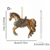 Pendente Decorativo de Cavalo Galopante Dourado Lindo Transfronteiriço Acrílico Presente de Feriado Chaveiro de Mochila