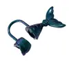 Tampa de Silicone para Canudo de Sereia Transfronteiriça com Padrão de Escamas de Peixe, Tampa de Silicone à Prova de Calor para Canudo, Tampa de Silicone de Grau Alimentício para Canudo, Suporta Personalização