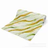 Pegatinas de pared autoadhesivas IXPE transfronterizas, diseño de rayas diagonales verde y dorado, rollo renovador de papel tapiz brillante, al por mayor
