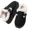 Botas de Neve de Solado Grosso Femininas Inverno 2025 Novo Estilo Pelúcia Espessada Sapatos Pão Impermeável Antiderrapante Resistente ao Frio Quente Grande Algodão Feminino