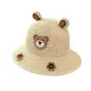 Chapéu de Sol Infantil com Aba Larga, Chapéu de Sol de Verão para Meninos, Chapéu de Praia para Meninas, Chapéu de Pescador para Bebê, Chapéu de Palha para Bebê