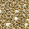 4x 7mm Acrílico Inglês Plano Único Alfabeto Beads Handmade DIY Cadeia de Telefone Móvel Frisado Pulseira Decorações Pequenos Acessórios