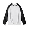 Camiseta Patchwork de Manga Longa Estilo Hong Kong Ins Super Popular para Homem, Camiseta Básica Solta Tendência de Manga Média, Blusa Solta Tendência de Manga Longa