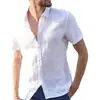 Camisa casual para hombre de comercio exterior transfronterizo 2026 nueva para hombre casual cuello de solapa color liso manga corta