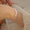 Prata Quebrada Extremamente Leve Banhada a Prata Pulseira Redonda Imaculada Pulseira de Luxo Leve com Cravação Alta Vintage Francês