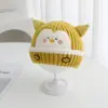 Otoño Invierno Dibujos Animados Monstruo Pequeño Parche Suéter para Niños Gorro Orejas Puntiagudas Gorro de Color Contrastante Unisex Lindo Frío