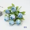 Ramo de Rosas Perla de 7 Cabezas con Centro, Manojos de Rosas para Arreglo de Escena de Boda, Arreglo Floral para Hogar, Tienda, Decoración de Sala de Estar