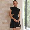 2023 primavera y verano nuevo ropa de mujer de comercio exterior europea y americana Amazon AliExpress cintura alta sin mangas cuello falda vestido