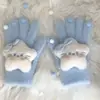 Luvas de Pelúcia Quentes Tricotadas de Cinco Dedos com Gatinho de Strass para Mulheres no Inverno, Versáteis à Prova de Frio e Vento para Ciclismo, Aconchegantes