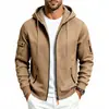 Jaqueta com Capuz e Zíper de Veludo Pesado Masculina Europeia e Americana Outono e Inverno Solta para Trabalho e Uso Diário Mangas Longas