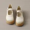 Sapatos Femininos Casuais Estilo Coreano com Solado Grosso Vazado para o Verão 2026, Novo Modelo para Combinar com Saias, Sapatos Casuais Vazados Antiderrapantes