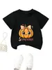 Temporada espeluznante Amazon Wish estación independiente moda personalidad divertida niños y niñas ropa infantil camiseta de manga corta cuello redondo