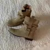 Botas Apiladas Arrugadas Vintage de Piel de Vaca para Mujer Punta Redonda Suela Plana Botas Vaqueras Occidentales para Mujer Hebilla de Cinturón Botas Martin Botines