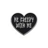 Insignia Transfronteriza Nueva Forma de Corazón Negro Amor Letras Divertidas en Inglés Broche de Metal Accesorios Joyería Versátil Personalizada