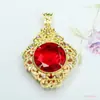 Collar con Colgante de Vidrio Rojo Estilo Retro Palacio Ai Yu Imitación Rubí Transfronterizo Transmisión en Vivo Venta al por Mayor S5021816