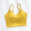 Ropa Interior Deportiva de Yoga en Forma de U para Mujer Tirante Fino con Almohadilla en el Pecho Push-up Sujetador Sexy de Una Pieza Copa Fija Verano