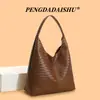 Bolsa de Palha Tecida Grande Capacidade para Moda Feminina Transfronteiriça, Bolsa de Ombro Versátil para o Dia a Dia e Casual para Exportação