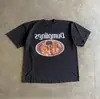 Camiseta Vintage com Estampa de Panqueca LeTTer Algodão Clássico Masculina