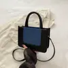 Bolsa de Mão Patchwork com Design de Nicho Tendência Verão 2025 para Mulheres, Bolsa de Ombro Transversal Versátil da Moda, Bolsa Quadrada Pequena Color-Blocking