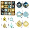 Decoraciones nuevas para bolas de Navidad transfronterizas, caja de regalo, artículos navideños pintados, adornos colgantes de regalo de Navidad, juego de bolas decorativas