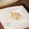 Anillo Nala de Perla de Agua Dulce Abierta Estilo Francés Vintage, Joyería de Lujo Ligero de Gama Alta, Anillo de Mariposa Que No Se Desvanece