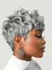 Venda Quente Transfronteiriça Europeia e Americana Cabelo Cacheado Feminino Cacheado Africano Pixie Perucas de Fibra Sintética Perucas Rede de Rosa Atacado do Fabricante
