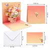 9983D Tarjeta de Felicitación de Cumpleaños con Flor de Rosa 3D Tarjeta Pop-Up Cortada con Láser Tarjeta de Regalo de Bendición para el Día del Maestro