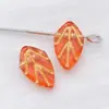 Cuentas de Vidrio Checo con Detalles Dorados, Cuentas de Vidrio con Diseño de Hoja, Pulsera y Collar Hechos a Mano para DIY, Cuentas Sueltas, Accesorios para Joyería