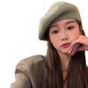 Coreia do Sul Net pele de coelho vermelho boina feminina pintor retro artístico chapéu feminino all-match chapéu de malha inverno quente lã