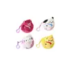 Bolsa de moedas de urso de ameixa de grama de pelúcia de desenho animado fofa torcida com medo de cachorro Boneca Boneca bolsa pingente bolsa de fone de ouvido presente