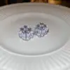 Pendientes de Zirconia Cúbica y Perla de Aguja Plateada Tridimensionales de Lujo Ligero de Gama Alta Diseño de Moda Pendientes de Nicho Venta al por Mayor