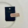 Pinza Cuadrada Súper Brillante de Pedrería Estilo Coreano Pinza Bb Pinza Sencilla para Flequillo Lateral Pinza Recta Pinza Elegante de Cristal para Mujeres