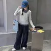 Conjunto de Sudadera Elegante de Dos Piezas para Niñas Primavera y Otoño 2026, Pantalones Casuales de Manga Larga con Patchwork de Cuadros de Otoño para Niñas