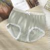 Pantaletas de Algodón de Cintura Media que se Ajustan a la Cadera para Mujer con Lazo, Ribete de Encaje en Color Contrastante, Braguitas Transpirables Sin Costuras que Levantan los Glúteos para Niñas Jóvenes