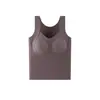Chaleco Térmico de Doble Elevación sin Costuras para Mujer con Almohadillas para el Pecho, Sin Sujetador, Antiestático, Ajustado, Top Interior sin Mangas