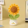 Exame de admissão ao ensino médio juramento de 100 dias presente girassol feito à mão em crochê em vaso presente de formatura de estudante pequenos enfeites