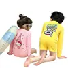 Traje de Banho Infantil Meninos e Meninas Peça Única Manga Longa Dopamina Proteção Solar Verão Fofo Secagem Rápida Roupa de Banho para Crianças Pequenas e Médias Coreano