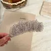 Presilha Banana Plissada Estampa Leopardo Retro Coreana para Mulheres, Presilha de Cabelo Versátil de Alta Qualidade para Rabo de Cavalo Alto, Adiciona Volume à Parte de Trás da Cabeça, Presilha Vertical