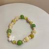 Pulseira de Cerâmica Colorida Macaron com Contas para Elefante Bebê Mulheres Verão Design de Nicho Pulseira para Namorada Pulseira Dopamina