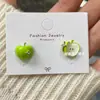 ¡Lleno de energía en verano! Pendientes Asimétricos de Manzana, Exquisitos Pendientes Únicos de Nicho de Manzana, Pendientes de Alta Gama, Dulces