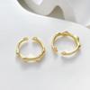 Saco de cobre 14K cor dourada banhado a prata anel de bambu anel simples DIY caseiro anel de nicho anel acessórios de jóias