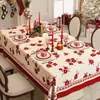 Toalha de Mesa de Natal 2025 Nova Atmosfera Toalha de Mesa Vermelha À Prova d'Água e de Óleo Sem Lavar Decoração de Feriado Toalha de Mesa de Centro
