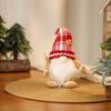 Decoraciones Navideñas Transfronterizas Hombre de Jengibre Tejido con Gorro Puntiagudo Rodolfo Figura de Muñeco sin Rostro Adornos para Ventana