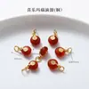 Retenção de Cor Alta Banhado a Ouro Cobre 24K Ouro Real Acessórios de Ágata Vermelha Peças para Joias DIY Cabaceira de Lótus Produtos Semi-Acabados Venda Direta da Fábrica