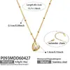 Pendente de Concha de Coração de Aço Inoxidável Europeu e Americano Pérola Temperamento Joia de Nicho Personalidade Simples Colar de Madrepérola Branco Banhado a Ouro 18K